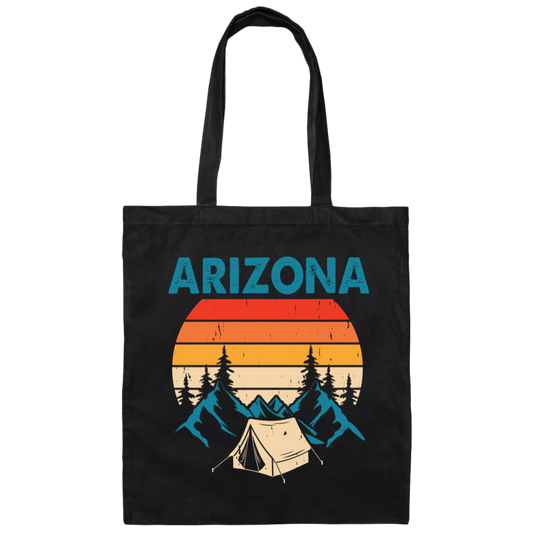 Arizona Retro, Go Camping, Arizona National Park Canvas Tote Bag