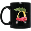 Baby Car Watercolor, Car Bring Xmas Tree, Cute Xmas Car, Merry Christmas, Trendy Chrismas Black Mug