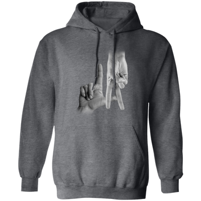 LA Sign, Hand Sign, Los Angeles Hand Sign, Love American, Black And White Pullover Hoodie