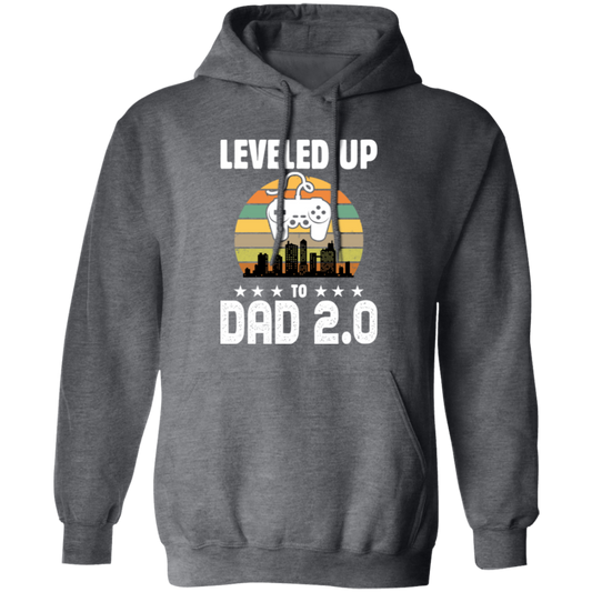 Leveled Up To Dad 2.0, Retro Father's Day, Love Daddy, Vintage City Pullover Hoodie