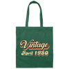Birthday Gift Vintage April 1980 Canvas Tote Bag
