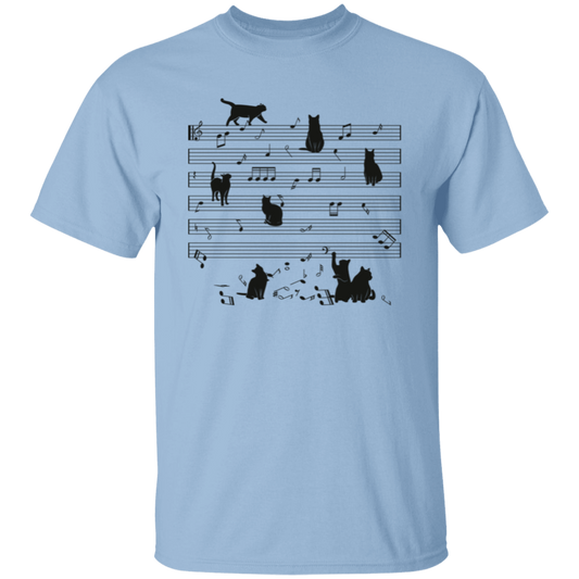Cat Funny Music Note, Party Lover, Black Cat Love Music Unisex T-Shirt