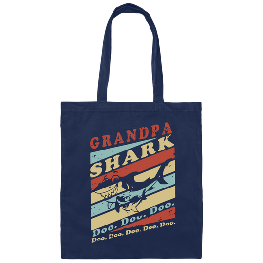 Grandpa Shark Doo Doo Love Shark Gift Funny Shark Gift Canvas Tote Bag