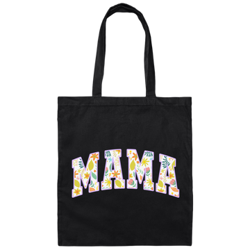 Mama Gift, Floral Mama, Mama Varsity, Mama Design, Mother's Day-purple Canvas Tote Bag
