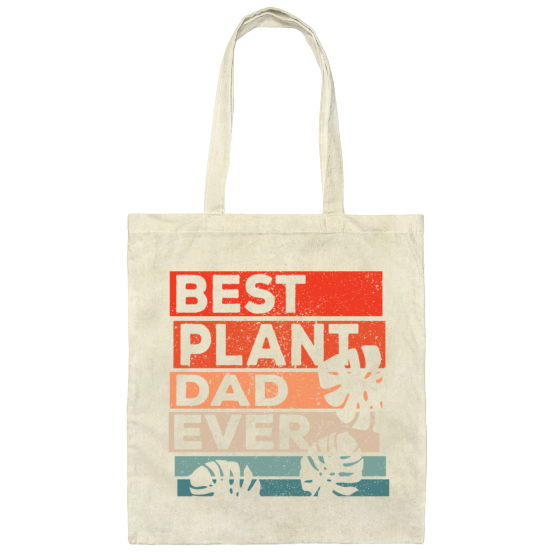Best Plant Dad Ever, Retro Gardener Gift Canvas Tote Bag