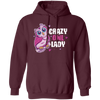 Crazy Owl Lady, Merry Xmas Gift For Owl Lover Purple Tone, Owl In Space Pullover Hoodie