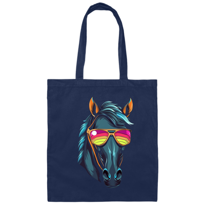 Funny Racing Horse, Horse Wear Sunglasses, Looking Directly At You Canvas Tote Bag