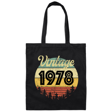 Retro Old School Vintage 1978 Gift Canvas Tote Bag
