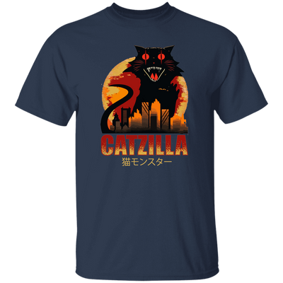 Catzilla In Tokyo City, Horror Cat, Black Cat, Angry Cat Unisex T-Shirt