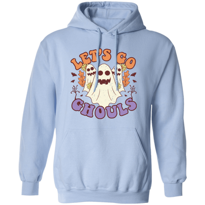 Let's Go Ghouls, 3 Boos, Funny Boo, Groovy Halloween Pullover Hoodie