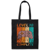 Level 18 Complete, 18th Birthday Gift, Eighteen Gamers, 18 Level Best Gift Canvas Tote Bag