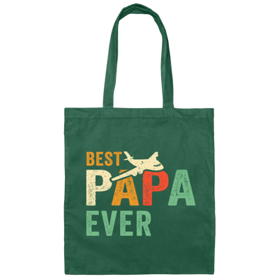 Papa Pilot, Vintage Style, Cool Pilot Gift Canvas Tote Bag