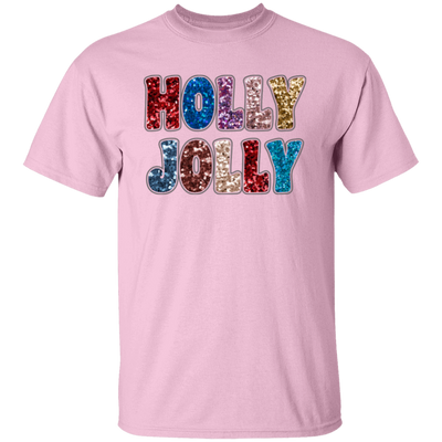 Holly Jolly, Sequin Holly Jolly, Blink Glitter Christmas, Merry Christmas, Trendy Christmas Unisex T-Shirt