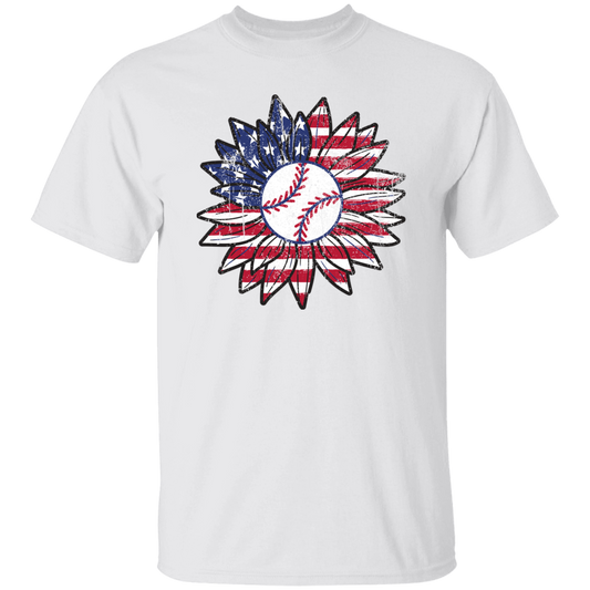 American Baseball, Sunflower Baseball, Leopard Sunflower-3 Unisex T-Shirt