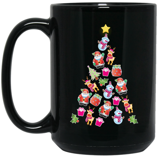 Christmas Tree Made By Xmas Element, Love Christmas Tree, Merry Christmas, Trendy Christmas Black Mug