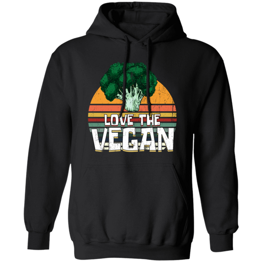 Retro Vegetable, Vegetarian Lover Gift, Love The Vegan Pullover Hoodie