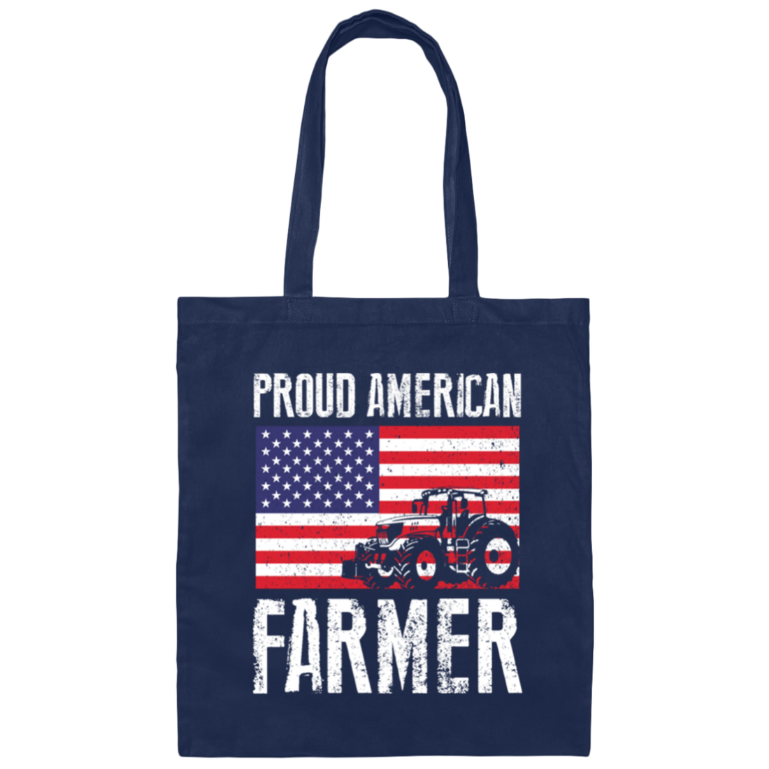 Farmer Gift Truck Lover American Flag Canvas Tote Bag