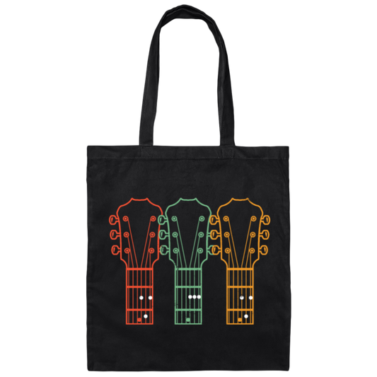 Retro Guitar Dad, Dad Guitar Chords Canvas Tote Bag