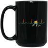 Ice Hockey Heartbeat, Ice Hockey Gift, Love Ice Hockey, Hockey Sport Lover Black Mug