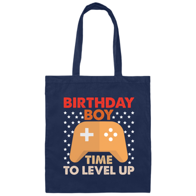Birthday Boy Time to Level Up, Birthday Gift Canvas Tote Bag