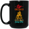 Vintage Campaign, Campfire, Life Is Better Around The Campfire Black Mug