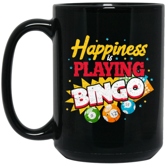 Bingo Love Gift, Happiness Playing Bingo, Best Of Bingo, Love To Bet Black Mug