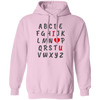 I Love You Alphabet, Valentine Alphabet, Love Valentine Pullover Hoodie