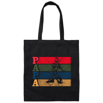 Vintage Martial Art, Retro Kendo Papa, Funny Dad Father Loe Gift Canvas Tote Bag