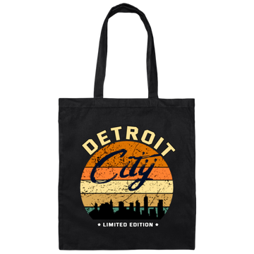 Detroit City Vintage, Retro Detroit State Canvas Tote Bag
