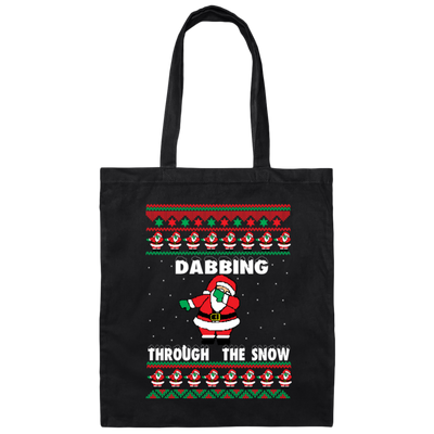 Dab Santa Dabbing Ugly Christmas Sweater Funny Canvas Tote Bag