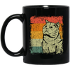 Cat Lover, Vintage British Shorthair Cat, Love Shorthair Cat, Luxury Cat Black Mug