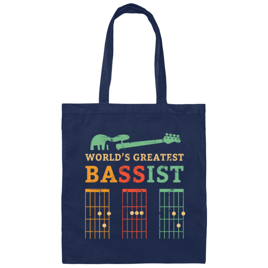 Retro Bassist Dad, Guitar Dad Gift, Love Music, Best Of Music Canvas Tote Bag