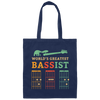 Retro Bassist Dad, Guitar Dad Gift, Love Music, Best Of Music Canvas Tote Bag