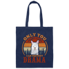 Retro Only You Drama Llama Can Prevent Drama Canvas Tote Bag