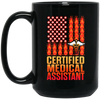 Medical Assistant Gift, CMA Certified Medical Assistant Fire Flag, US Flag Black Mug