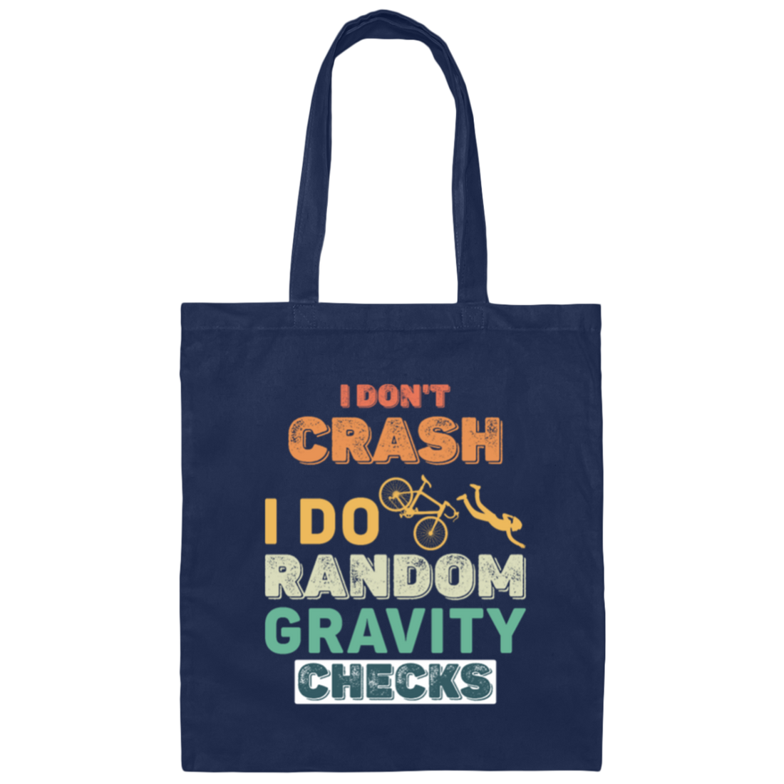 Retro Gravity Checks Cycopath Funny Cycling Pun Vintage Canvas Tote Bag