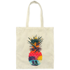 Pineapple, Vintage Summer Beach In Pineapple Canvas Tote Bag