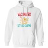 Funny Vaccination and Camping Hiking Vaccinated Gift For Camping Lovers Vintage Pullover Hoodie