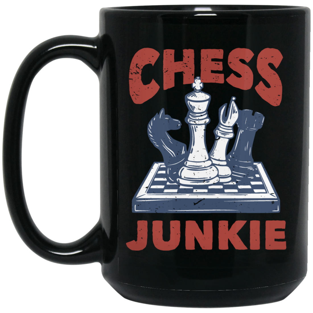 Chess Junkie, Chess, Chess Player, Chess Sport Black Mug