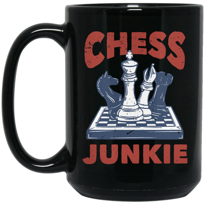 Chess Junkie, Chess, Chess Player, Chess Sport Black Mug