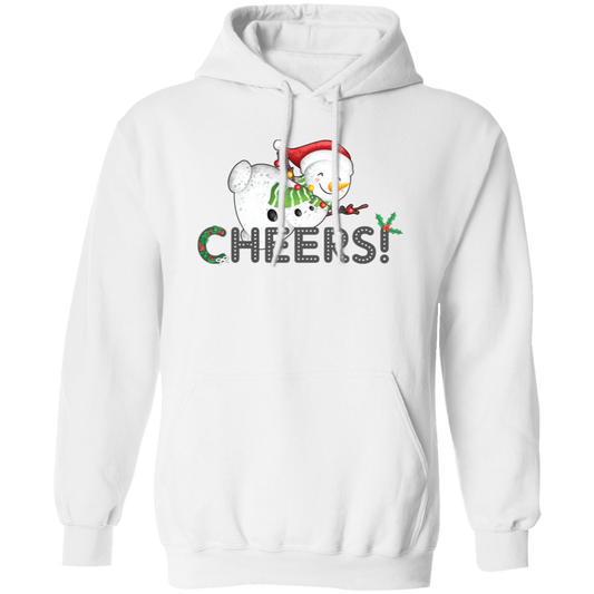 Cheers Christmas, Snowman Xmas, Merry Christmas, Trendy Christmas Pullover Hoodie