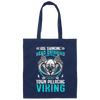 Axe Swinging, Head Drinking Town Pillaginc Viking Canvas Tote Bag