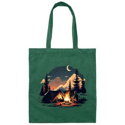 Outdoor Enthusiast Enjoying A Peaceful Camping Trip Under The Stars Canvas Tote Bag