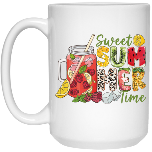 Sweet Summer Time, Summer Vacation, Fresh Summer White Mug