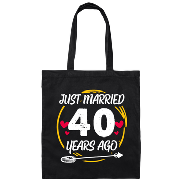 Anniversary Gift, 40th Anniversary, 40 Years Wedding, Anniversary Gift Canvas Tote Bag