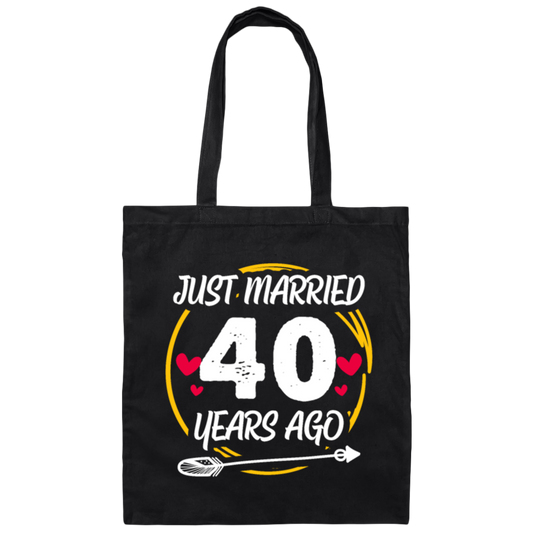 Anniversary Gift, 40th Anniversary, 40 Years Wedding, Anniversary Gift Canvas Tote Bag