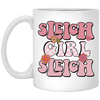 Sleigh Girl Sleigh, Pinky Sleigh, Groovy Sleigh, Pink Christmas White Mug