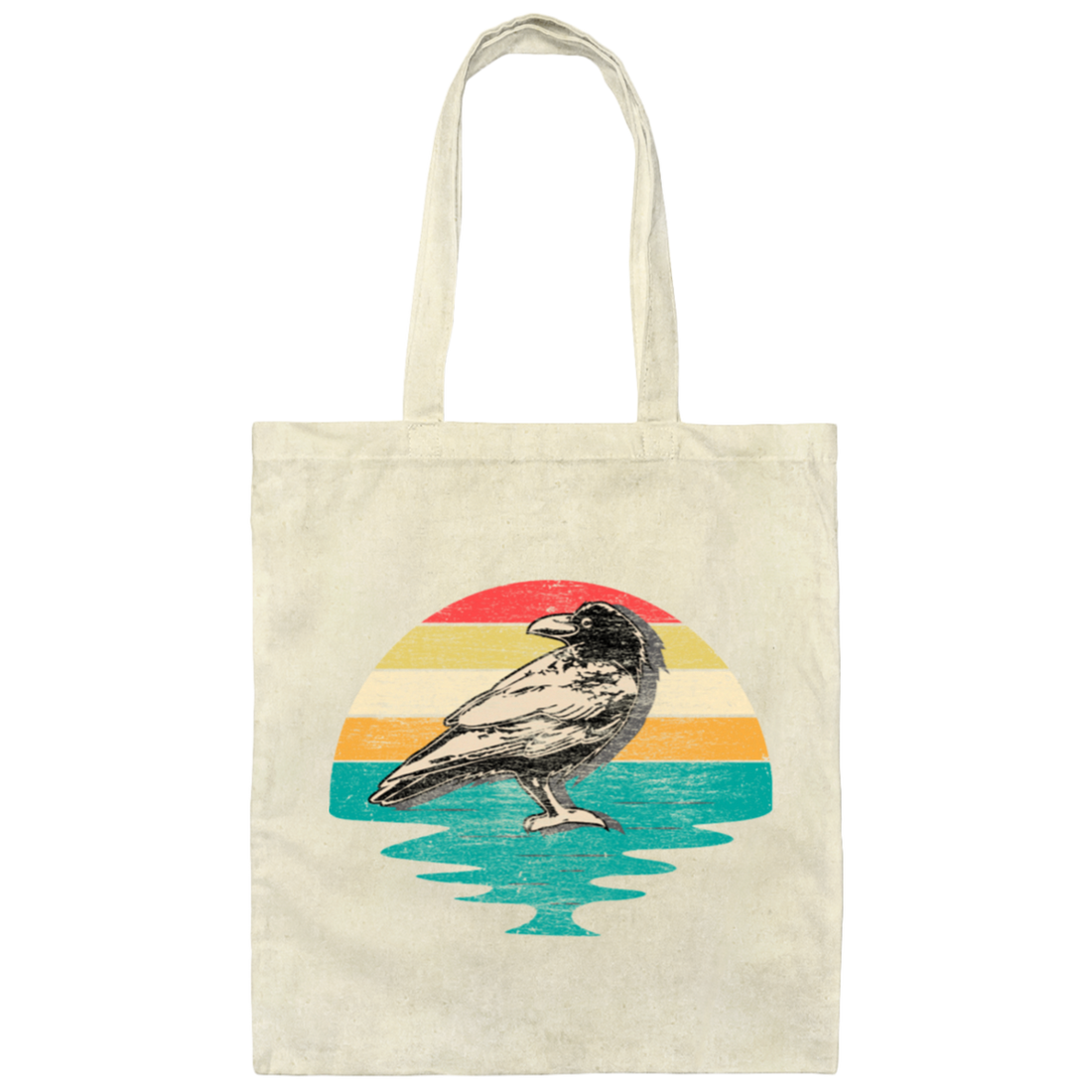 Crow Scavengers, Retro Bird Watching Canvas Tote Bag