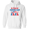 Papa, Father's Day, American Papa, Beard American Dad Pullover Hoodie