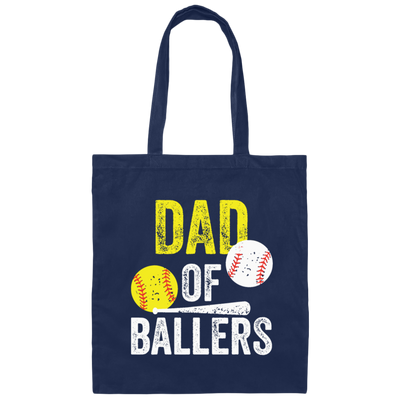 Funny Baseball, Dad Of Ballers Trending, Softball Lover Gift, Sport Player Canvas Tote Bag